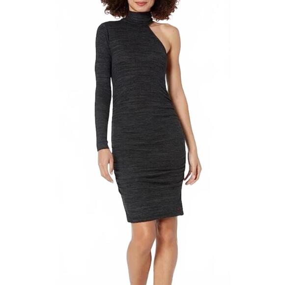 n:PHILANTHROPY Electra Asymmetrical Dark Gray Mini Dress NWT - Picture 2 of 10